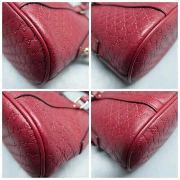 GUCCI Dome Red GG Leather Satchel 380-020125 - Picture 8 of 12